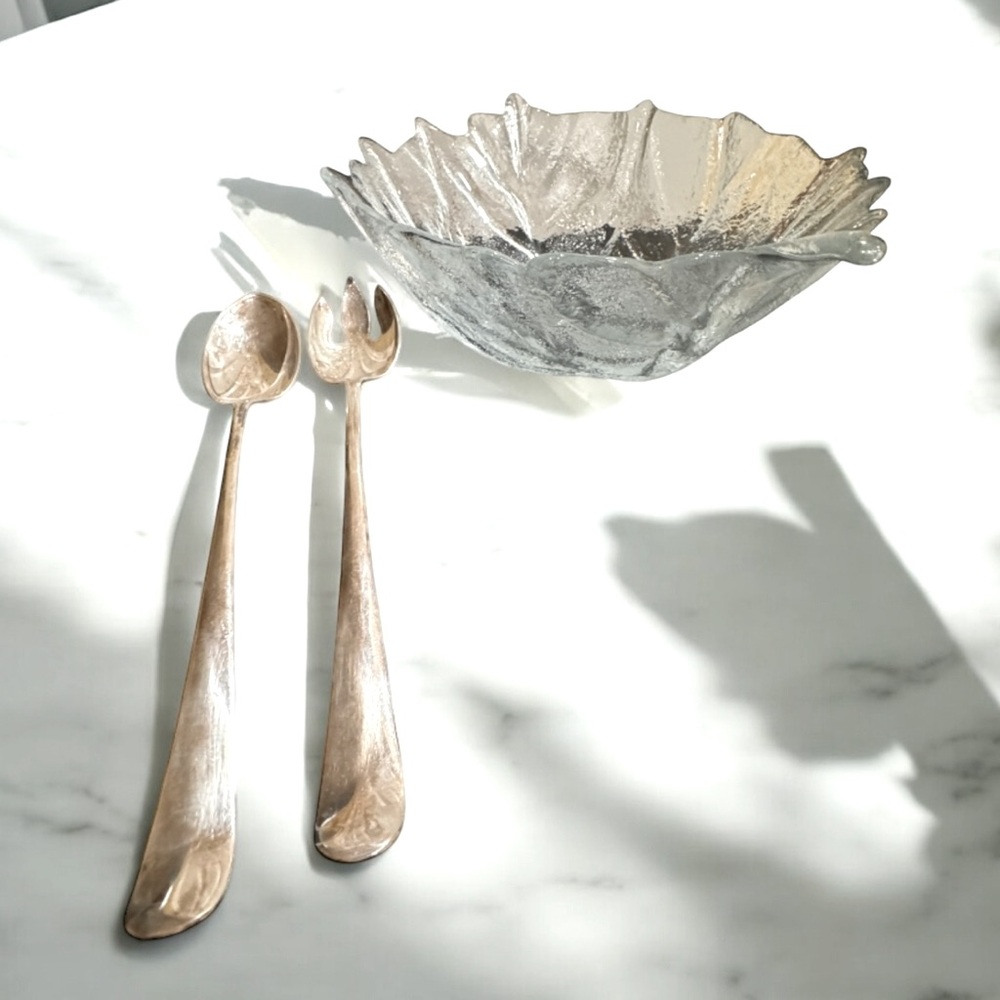 Gerity Georgian silver plated spoon and fork serving set